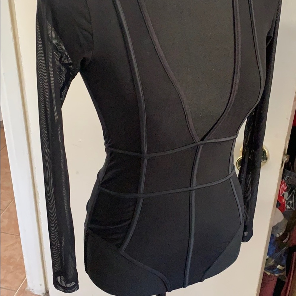 black sheer bodysuit